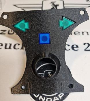 Zündapp Cockpit Platte mit nur 3 Kontroll Leuchten ! ET : 529-16.138 aus PETG Struktur